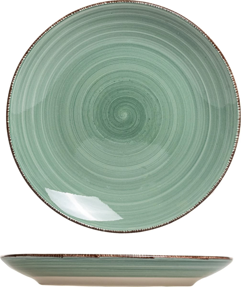 Ontbijtbord (6 Stuks) - Groene Tinten - 19cm - Aardewerk 5 Ontbijtbord (6 Stuks) - Groene Tinten - 19cm - Aardewerk - Afbeelding 3