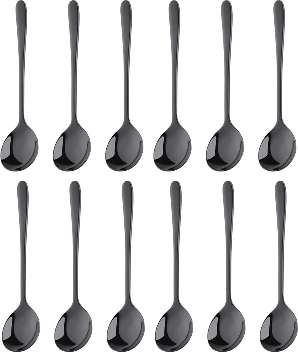 House Of Husk® Koffielepel Set - Theelepel - Koffielepeltjes - Espresso Lepeltjes - RVS - 12cm - 12 Stuks - Zwart 3 House Of Husk® Koffielepel Set - Theelepel - Koffielepeltjes - Espresso Lepeltjes - RVS - 12cm - 12 Stuks - Zwart