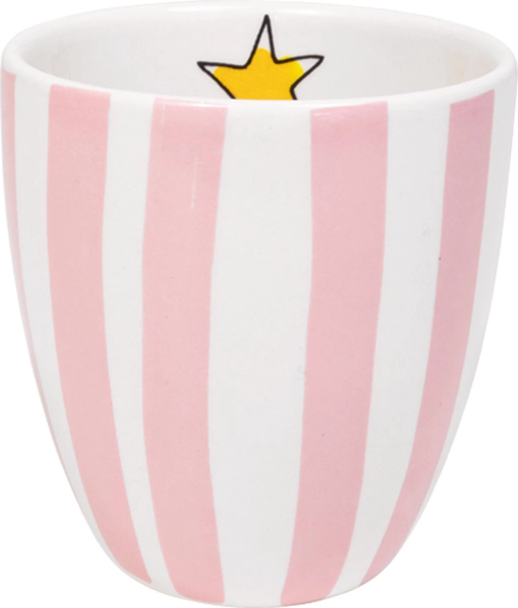Blond Amsterdam, Even Bijkletsen Mini Mok Roze Streep Zonder Oor, 0,2L 3 Blond Amsterdam, Even Bijkletsen Mini Mok Roze Streep Zonder Oor, 0,2L