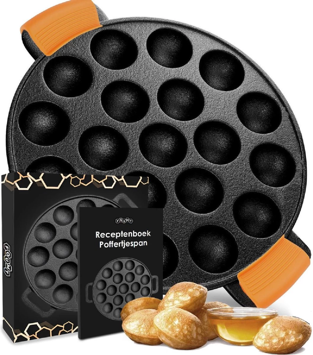 Ocina Poffertjespan– 19 Poffertjes – Poffertjesmaker – Poffertjespan Inductie – Poffertjespan Electrisch – Gietijzeren Pan – Inclusief Warmtebestendige Handvaten– Gratis Receptenboek 3 Ocina Poffertjespan– 19 Poffertjes – Poffertjesmaker – Poffertjespan Inductie – Poffertjespan Electrisch – Gietijzeren Pan – Inclusief Warmtebestendige Handvaten– Gratis Receptenboek