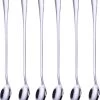Somstyle Lange Lepels Set 19.5 CM Geschikt Voor Dessert, Latte Macchiato, Yoghurt, Cocktail Of Koffie - 6 Stuks - RVS - Zilver