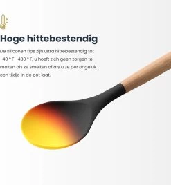 Hescom Siliconen Gesloten Opscheplepel Met Anti-aanbaklaag - Keukengerei Met Ergonomisch Design - Hittebestendige Serveerlepel - Vaatwasservriendelijk -Keukenbenodigdheden Winkel 1104x1200