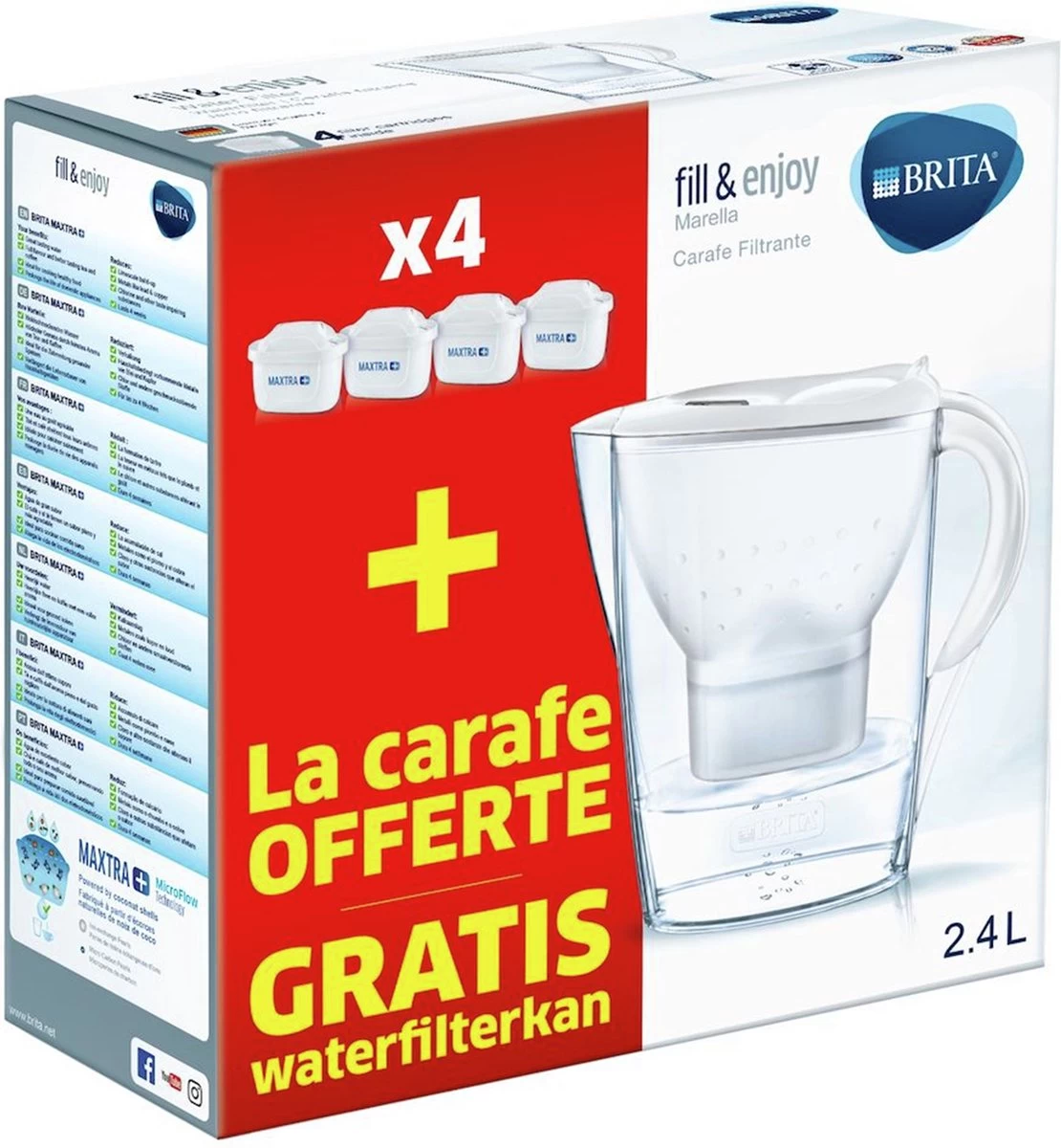 BRITA Waterfilterbundel Marella Cool White + 4 MAXTRA+ Filterpatronen 6 BRITA Waterfilterbundel Marella Cool White + 4 MAXTRA+ Filterpatronen - Afbeelding 4