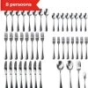 Dymund® 8 Persoons Bestekset - (45-delig) Bestek - Incl. Serveerlepel/Suikerlepel/Serveervork/Botermes - RVS - Zilver -Keukenbenodigdheden Winkel 1121x1200 2