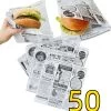 Rainbecom - 50 Stuks - 19 X 17 Cm - Hamburger Zakje Papier - Vetvrij Papier - Papieren Zak Voor Sandwiches - Krant -Keukenbenodigdheden Winkel 1157x1200 1