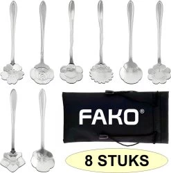 Fako Bijoux® - Bloemen Lepels Set - Theelepel / Koffielepel - 12cm - Zilver - 8 Stuks -Keukenbenodigdheden Winkel 1187x1200 1
