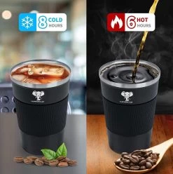 Elephant & Co Dubbelwandige Reisbeker - Koffie To Go - Duurzaam - Herbruikbaar - 380ml - -Keukenbenodigdheden Winkel 1195x1200 4