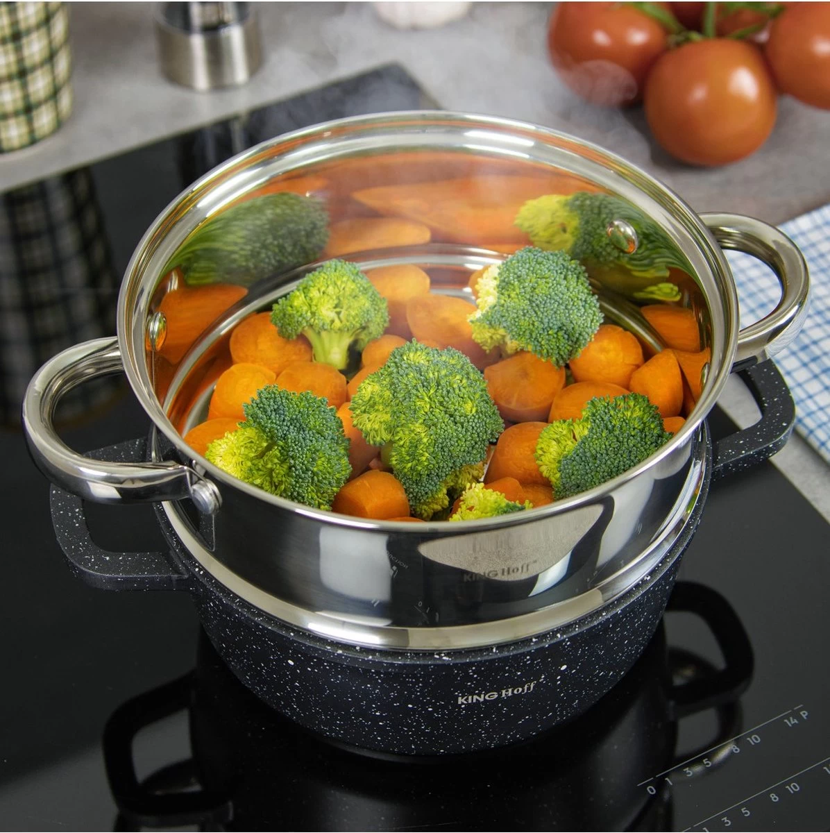 Stoompan INZET Stoominzet Ø 18 Cm Rijststomer Stoompan Groentestomer Vis- En Vleesstomer I Gezond Lekker Zuinig 4 Stoompan INZET Stoominzet Ø 18 Cm Rijststomer Stoompan Groentestomer Vis- En Vleesstomer I Gezond Lekker Zuinig - Afbeelding 2