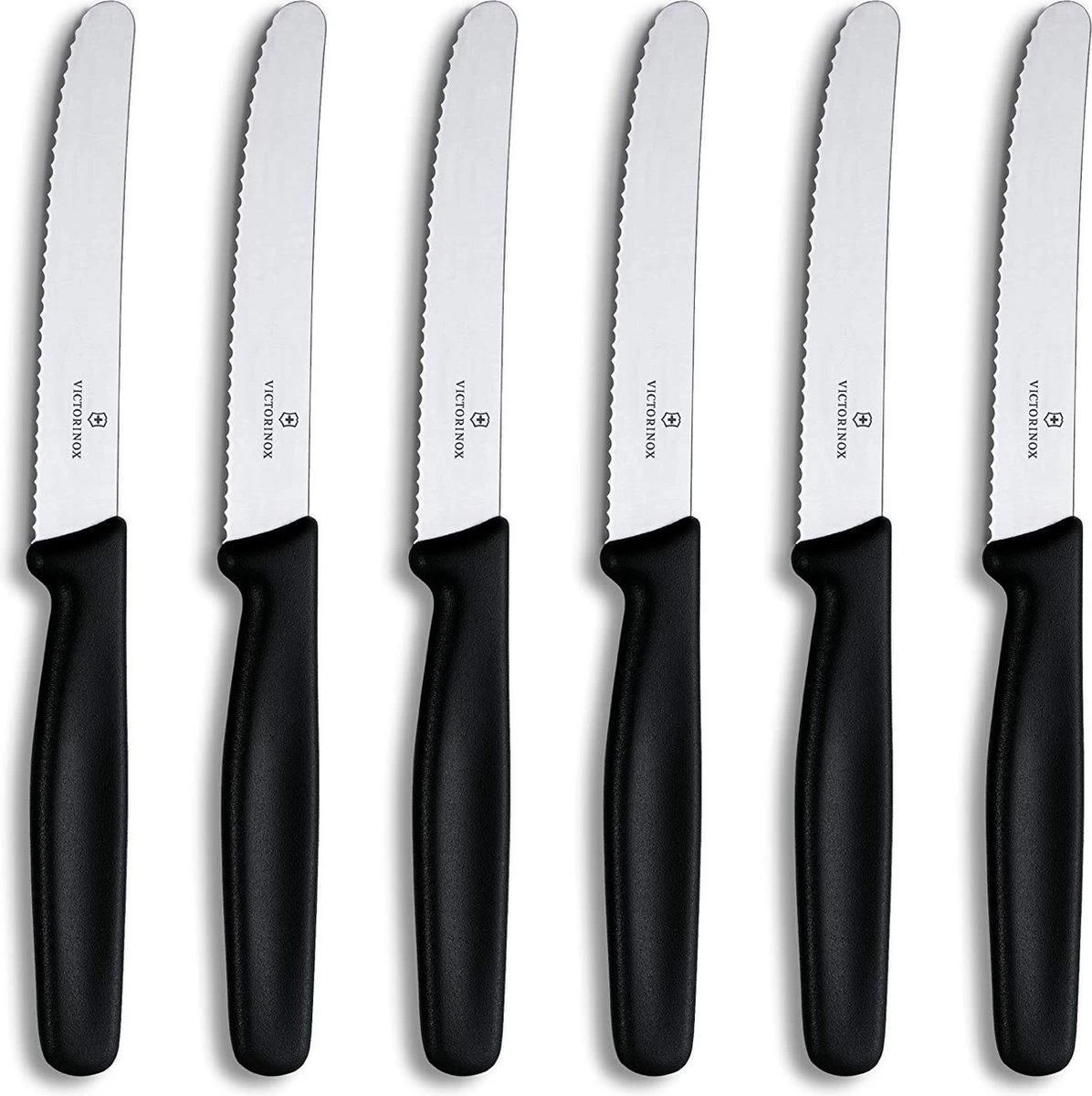 Victorinox Tafelmessen - 6-Delig - Zwart - Recht Heft 3 Victorinox Tafelmessen - 6-Delig - Zwart - Recht Heft