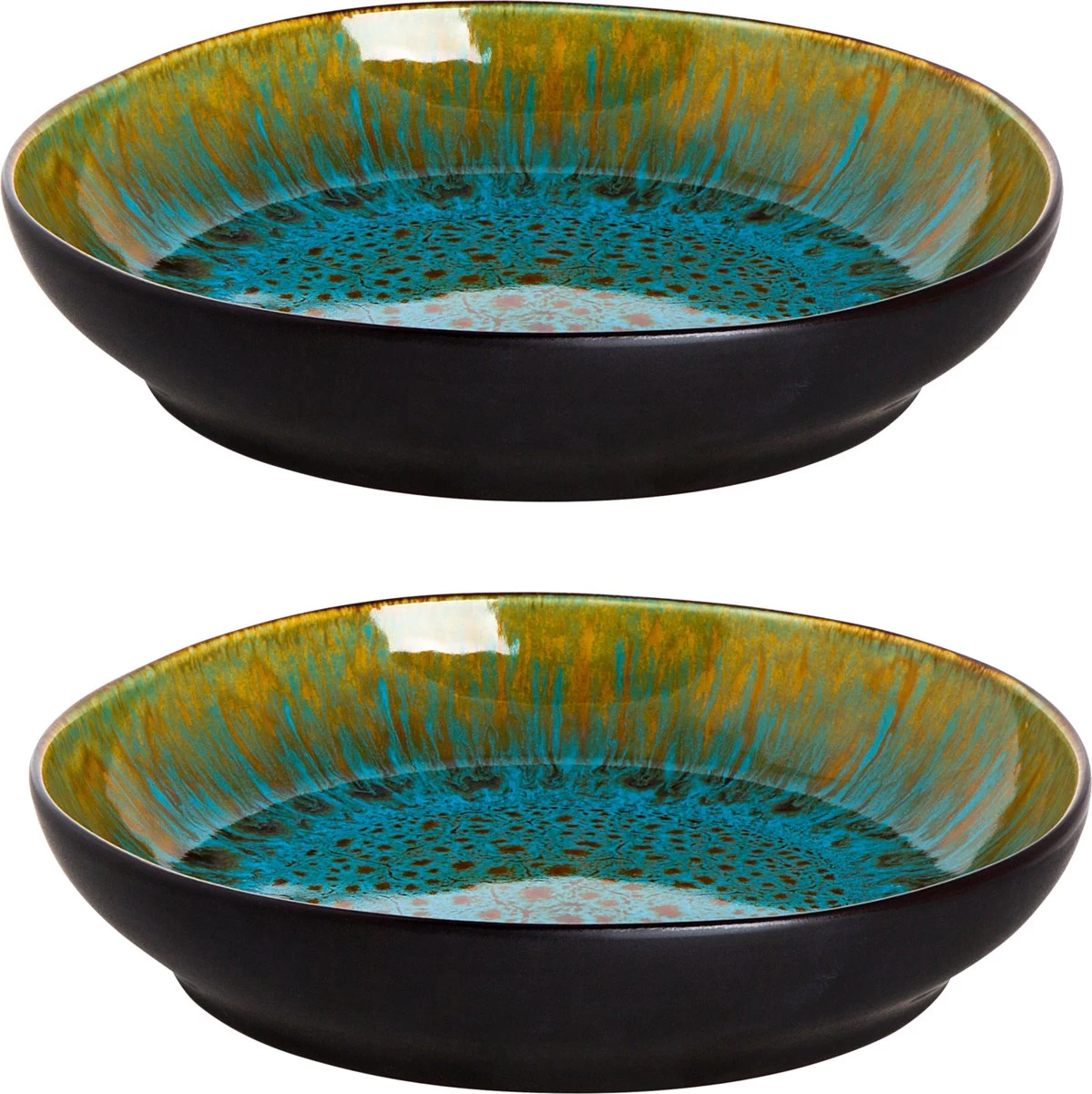 Palmer Bord Diep Lotus 21 Cm Zwart Turquoise Stoneware 2 Stuk(s) 10 Palmer Bord Diep Lotus 21 Cm Zwart Turquoise Stoneware 2 Stuk(s) - Afbeelding 8