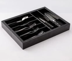 Merkloos Decopatent® Uitschuifbaar Bestekbak - Besteklade - 7 Vaks -> Uitschuifbaar Naar 9 Vakken - Bestekbakken Organizer - Bamboe - Zwart -Keukenbenodigdheden Winkel 1200x1022 1