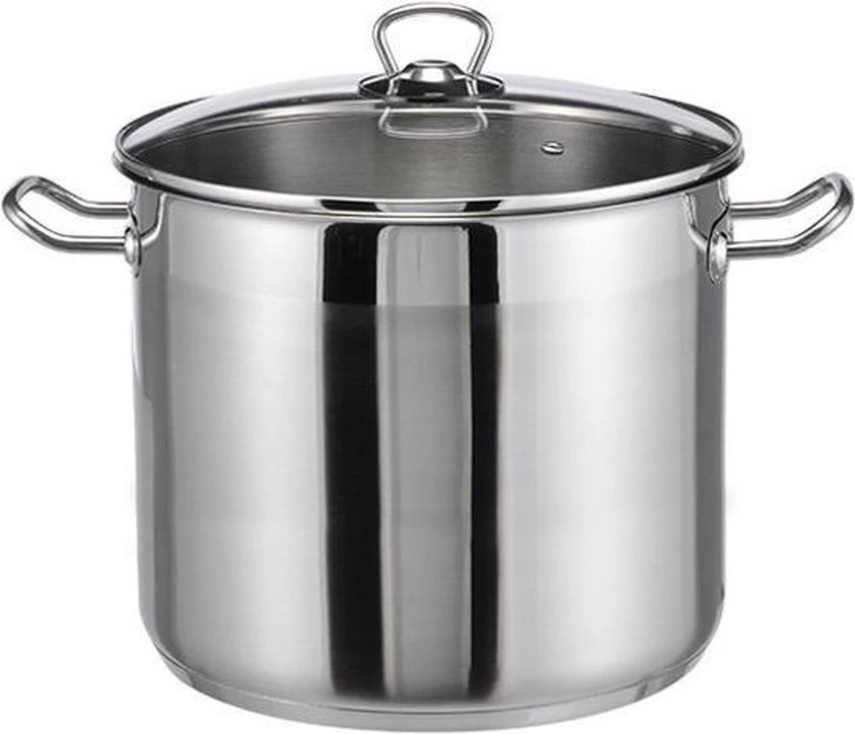 RVS Soeppan Met Glazen Deksel - 15 Liter - Vaatwasserbestendig 3 RVS Soeppan Met Glazen Deksel - 15 Liter - Vaatwasserbestendig