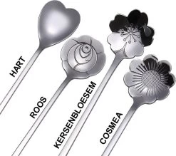 Fako Bijoux® - 8 Lange Lepels Bloem Motief - Latte Macchiato - Longdrink - Cocktail - Dessert - IJs - Koffie - Zilver - 8 Stuks - Bewaarzakje -Keukenbenodigdheden Winkel 1200x1063 1