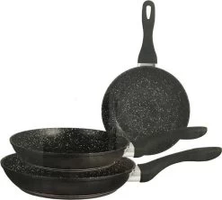 Merkloos Inductie Koekenpannenset - 3 Delig - Keramisch