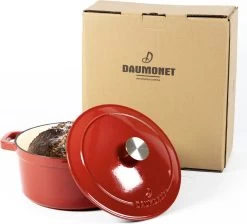 Daumonet Carême Rouge Gietijzeren Braadpan - Sudderpan Kersen Rood - Rond - Ø26 Cm - 4,4 Liter - PFAS & PFOA Vrij - Emaille - Geschikt Voor Alle Warmtebronnen - Elektrisch - Gas - Halogeen - Inductie - Keramisch - Vaatwasserbestendig -Keukenbenodigdheden Winkel 1200x1089 3