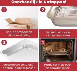 YUGN COMBI Set Braadslede Ovenschaal Combi Braadslee Oven Set - 2x Braadslede Met Rooster Voor Ovengerechten - 36x27x7CM En 40x30x7CM En Inclusief Bakkwast - Cadeau- Cadeautip -Keukenbenodigdheden Winkel 1200x1108 3