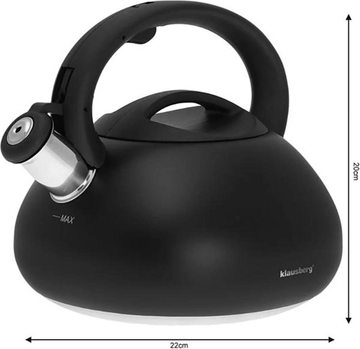 Fluitketel Waterkoker Mat Zwart 2.7 L ‘’Black Amethyst‘’ RVS – Inductie - Vatwasser 8 Fluitketel Waterkoker Mat Zwart 2.7 L ‘’Black Amethyst‘’ RVS – Inductie - Vatwasser - Afbeelding 6