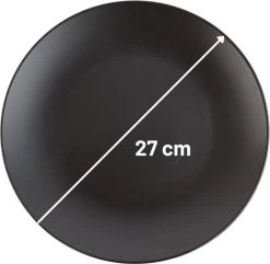 Orange85 Bordenset - Dinerbord - Borden - Plat - Set Van 6 - Mat Zwart - Diameter 27cm - Aardewerk - Servies -Keukenbenodigdheden Winkel 1200x1170 7