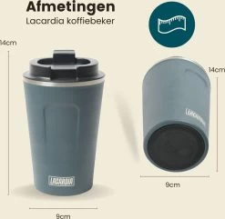 LaCardia Koffiebeker To Go Premium Blauw – Thermosbeker – Theebeker – 380ML – Herbruikbaar -Keukenbenodigdheden Winkel 1200x1171 10