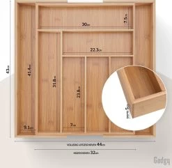 Gadgy Uitschuifbare Bestekbak - Uitschuifbare Bestekcassette Hout - Besteklade - Ladeverdeler - 6/8 Vakken - Bamboe 14 Gadgy Uitschuifbare Bestekbak - Uitschuifbare Bestekcassette Hout - Besteklade - Ladeverdeler - 6/8 Vakken - Bamboe -Keukenbenodigdheden Winkel 1200x1173 2