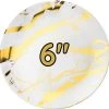 50 Marble Design Herbruikbare Feest Borden 6" - Goud En Wit Premium Borden - Verjaardag, Feesten, Bbq Enz - Wegwerp Ronde Borden -Keukenbenodigdheden Winkel 1200x1184 8