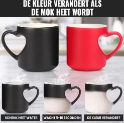 Malinsi Hart Mok - Hitte Kleur Veranderende Glazen - Zwart 330ml - Liefde Mokken - Koffie En Thee Beker - Theeglazen - Koffiebeker - Koffiemok - Hartjes Koffiekopjes - Cadeau Voor Man & Vrouw -Keukenbenodigdheden Winkel 1200x1186 3