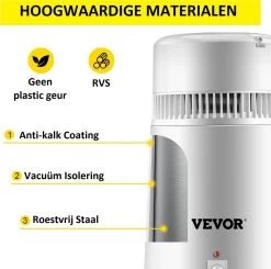 Vevor Destilleerapparaat- Destilleerketel - Water Destilleerder - 4L - Maak Zelf Gedestilleerd Water - Puur Water 10 Vevor Destilleerapparaat- Destilleerketel - Water Destilleerder - 4L - Maak Zelf Gedestilleerd Water - Puur Water -Keukenbenodigdheden Winkel 1200x1191 3