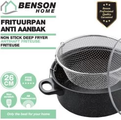 Benson Frituurpan Met Korf - Ø 26 Cm - Carbonstaal Met Marmer Coating 16 Benson Frituurpan Met Korf - Ø 26 Cm - Carbonstaal Met Marmer Coating -Keukenbenodigdheden Winkel 1200x1192 1