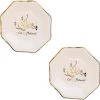 16x Stuks Ramadan Mubarak Thema Bordjes Wit/goud 23 Cm - Suikerfeest/offerfeest Decoraties