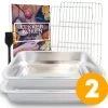 YUGN COMBI Set Braadslede Ovenschaal Combi Braadslee Oven Set - 2x Braadslede Met Rooster Voor Ovengerechten - 36x27x7CM En 40x30x7CM En Inclusief Bakkwast - Cadeau- Cadeautip -Keukenbenodigdheden Winkel 1200x1196 5