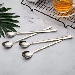 House Of Husk Latte Macchiato Lepels Set - Lange Theelepels - Koffielepels - Longdrinklepels - Sorbetlepels - Barlepel - RVS - 6 Stuks - 20CM - Zilver -Keukenbenodigdheden Winkel 1200x1200 1019