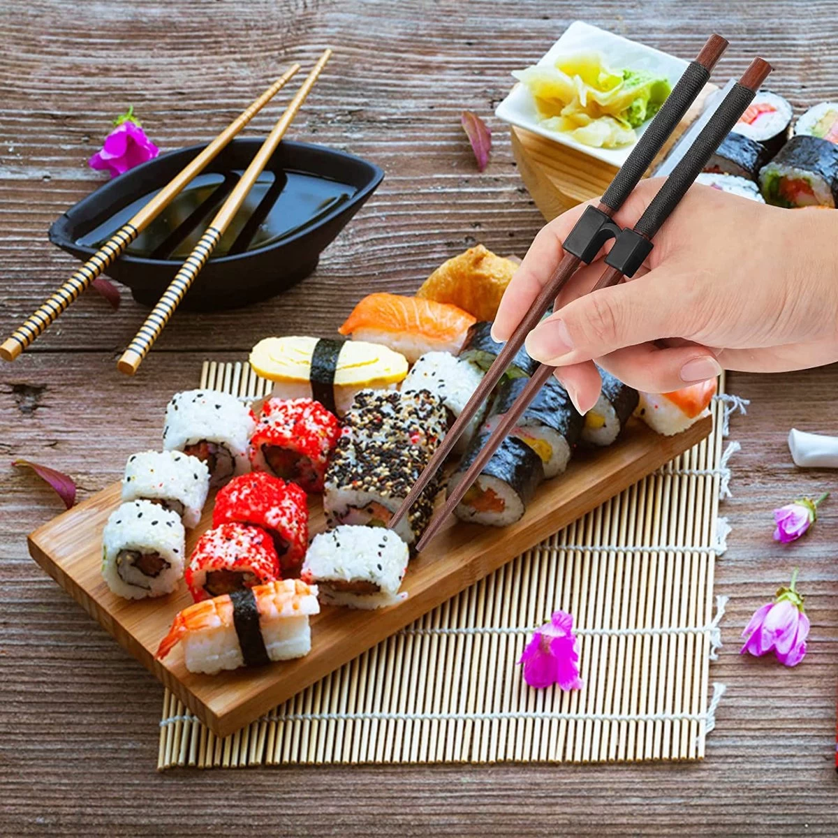 Merkloos 5 Stuks Handige Eetstokjes Houder - Sushi Servies - Herbruikbare Stokjes - Duurzaam - Chopstick Trainers Hulpstuk - Zwart Chopsticks Helper Kinderen 5 Merkloos 5 Stuks Handige Eetstokjes Houder - Sushi Servies - Herbruikbare Stokjes - Duurzaam - Chopstick Trainers Hulpstuk - Zwart Chopsticks Helper Kinderen - Image 3