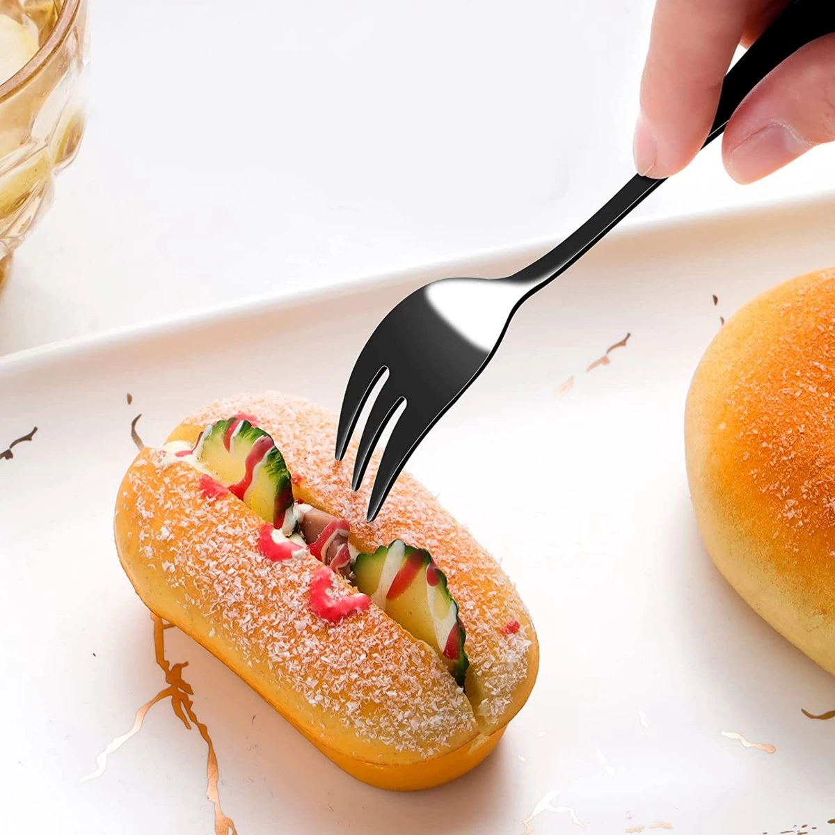 House Of Husk® Gebaksvorkjes - Dessertvorken - Taartvorkjes - Cocktailvorken - Klein Vorkjes - 12 Stuks - RVS - Zwart 7 House Of Husk® Gebaksvorkjes - Dessertvorken - Taartvorkjes - Cocktailvorken - Klein Vorkjes - 12 Stuks - RVS - Zwart - Afbeelding 5