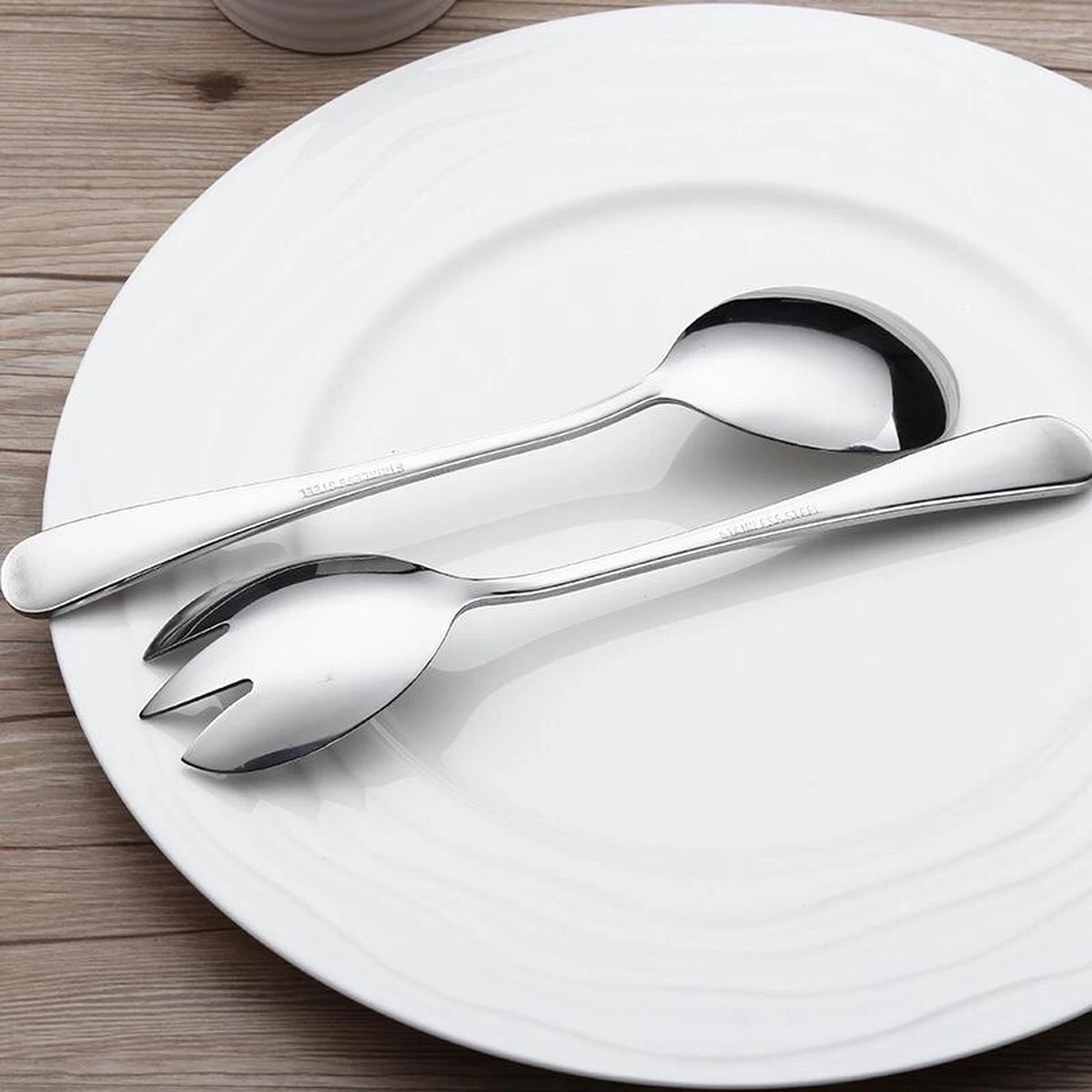 Alheco Klein Slabestek - Voor 2/3 Persoons Saladekommen - 2-delig Saladebestek - Zilver 5 Alheco Klein Slabestek - Voor 2/3 Persoons Saladekommen - 2-delig Saladebestek - Zilver - Afbeelding 3