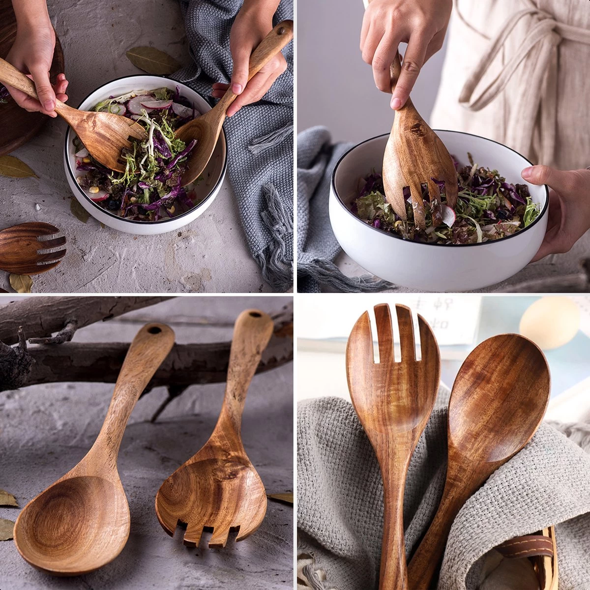 Dayshake Olijfhouten Slabestek 2-delig - Luxe Slacouvert - Duurzaam Salade Bestek - Saladebestek - Vaatwasserbestendig 6 Dayshake Olijfhouten Slabestek 2-delig - Luxe Slacouvert - Duurzaam Salade Bestek - Saladebestek - Vaatwasserbestendig - Afbeelding 5