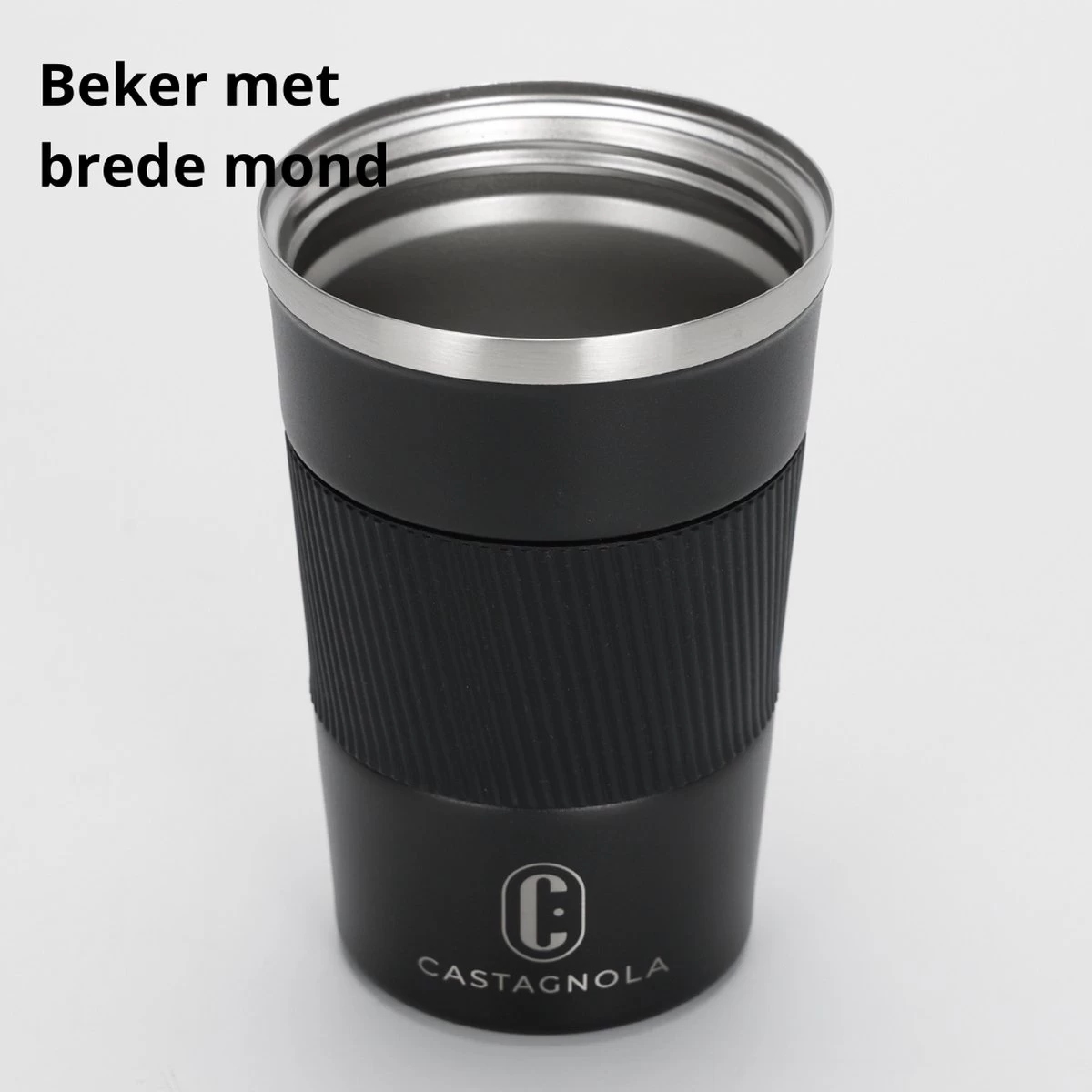 Castagnola Design RVS Koffiebeker To Go - Zwart - 380ml - Thermosbeker - Theebeker 9 Castagnola Design RVS Koffiebeker To Go - Zwart - 380ml - Thermosbeker - Theebeker - Image 7
