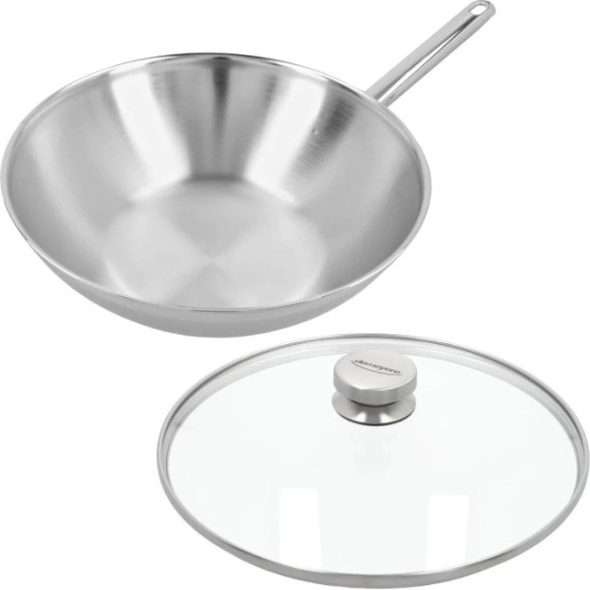 Demeyere Apollo 7 - Wok - 30 Cm - Met Glazen Deksel 3 Demeyere Apollo 7 - Wok - 30 Cm - Met Glazen Deksel