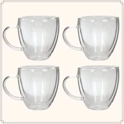 OTIX Dubbelwandige Koffieglazen - Koffiekopjes - 180 Ml - Set Van 4 - Transparant - Latte Macchiato Glazen -Keukenbenodigdheden Winkel 1200x1200 1303