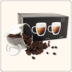 OTIX Dubbelwandige Koffieglazen - Koffiekopjes - 180 Ml - Set Van 4 - Transparant - Latte Macchiato Glazen -Keukenbenodigdheden Winkel 1200x1200 1307