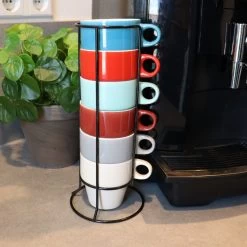 Orange85 Koffiekopjes - Met Houder - Set Van 6 - Gekleurd - 300 Ml - Keramiek -Keukenbenodigdheden Winkel 1200x1200 1322