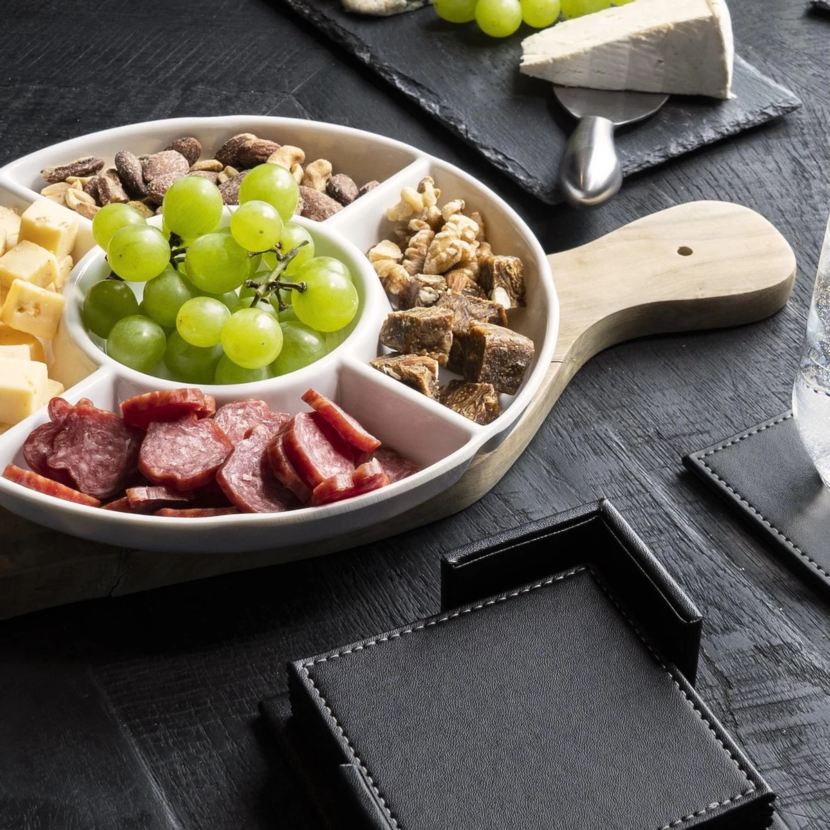 Krumble Tapasbord Met 5 Vakken / Servies / Borden / Hapjesbord / Serveerschalen / Serveerborden / Gourmetbord - Wit 8 Krumble Tapasbord Met 5 Vakken / Servies / Borden / Hapjesbord / Serveerschalen / Serveerborden / Gourmetbord - Wit - Afbeelding 6