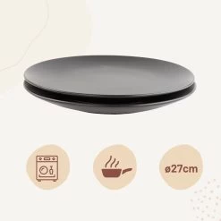 Orange85 Bordenset - Dinerbord - Borden - Plat - Set Van 6 - Mat Zwart - Diameter 27cm - Aardewerk - Servies -Keukenbenodigdheden Winkel 1200x1200 1469