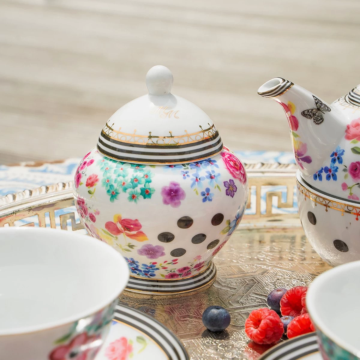 Melli Mello - Suikerpot Nora - Suikerkommetje - Bloemen - Stippen - Suiker 4 Melli Mello - Suikerpot Nora - Suikerkommetje - Bloemen - Stippen - Suiker - Afbeelding 2