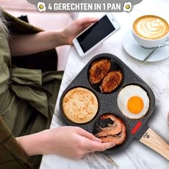 W&Z® Pannenkoekenpan Inductie - Pancake Pan - Omeletpan - Omeletmaker -Eierpan- Anti Aanbak - 4 Vakjes 15 W&Z® Pannenkoekenpan Inductie - Pancake Pan - Omeletpan - Omeletmaker -Eierpan- Anti Aanbak - 4 Vakjes -Keukenbenodigdheden Winkel 1200x1200 238
