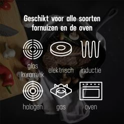 Daumonet Auguste Noir Gietijzeren Grillpan - Steakpan Zwart - PFAS & PFOA Vrij - Vierkant Met Schenktuit - 23,5 Cm - 2 Liter - Emaille - Alle Warmtebronnen - Elektrisch - Gas - Halogeen - Inductie - Keramisch -Keukenbenodigdheden Winkel 1200x1200 329