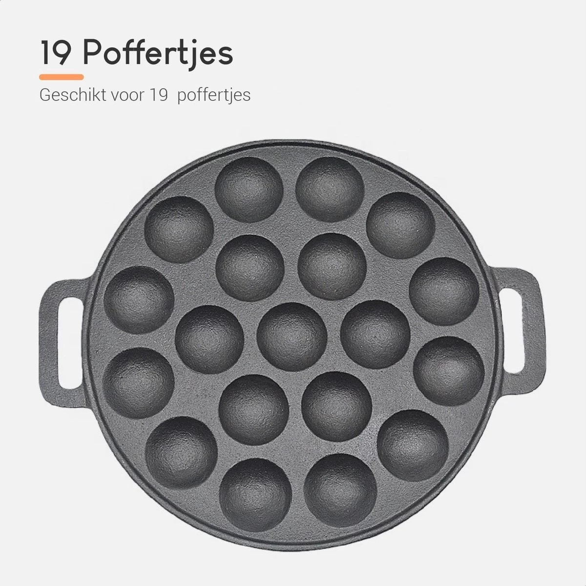Ocina Poffertjespan – Combo Pack – 19 Poffertjes – Poffertjesmaker – Poffertjespan Inductie – Poffertjespan Electrisch – Gietijzeren Pan - Inclusief Doseerfles, Handvaten, 6x Poffertjesvorken En Invetkwast – Gratis Receptenboek 5 Ocina Poffertjespan – Combo Pack – 19 Poffertjes – Poffertjesmaker – Poffertjespan Inductie – Poffertjespan Electrisch – Gietijzeren Pan - Inclusief Doseerfles, Handvaten, 6x Poffertjesvorken En Invetkwast – Gratis Receptenboek - Afbeelding 3