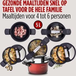 Rosmarino - Snelkookpan Met Glazen Deksel - Zwart - Ø24cm - 5 Liter - 100% PFAS & PFOA Vrij - Aluminium - Pressure Cooker - Non-stick Minerale Coating - Ergonomische Handgrepen - Geschikt Voor Alle Warmtebronnen 22 Rosmarino - Snelkookpan Met Glazen Deksel - Zwart - Ø24cm - 5 Liter - 100% PFAS & PFOA Vrij - Aluminium - Pressure Cooker - Non-stick Minerale Coating - Ergonomische Handgrepen - Geschikt Voor Alle Warmtebronnen -Keukenbenodigdheden Winkel 1200x1200 490