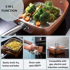 Nuovva Koperen Frituurpan, Met Diepe Zijkanten & Deksel 18 Nuovva Koperen Frituurpan, Met Diepe Zijkanten & Deksel -Keukenbenodigdheden Winkel 1200x1200 554