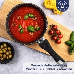Westinghouse Steelpan Inductie - Ø 18 Cm - Zwart Marmer - Met Deksel - Sauspan -Keukenbenodigdheden Winkel 1200x1200 601