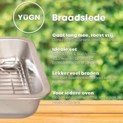 YUGN COMBI Set Braadslede Ovenschaal Combi Braadslee Oven Set - 2x Braadslede Met Rooster Voor Ovengerechten - 36x27x7CM En 40x30x7CM En Inclusief Bakkwast - Cadeau- Cadeautip -Keukenbenodigdheden Winkel 1200x1200 635